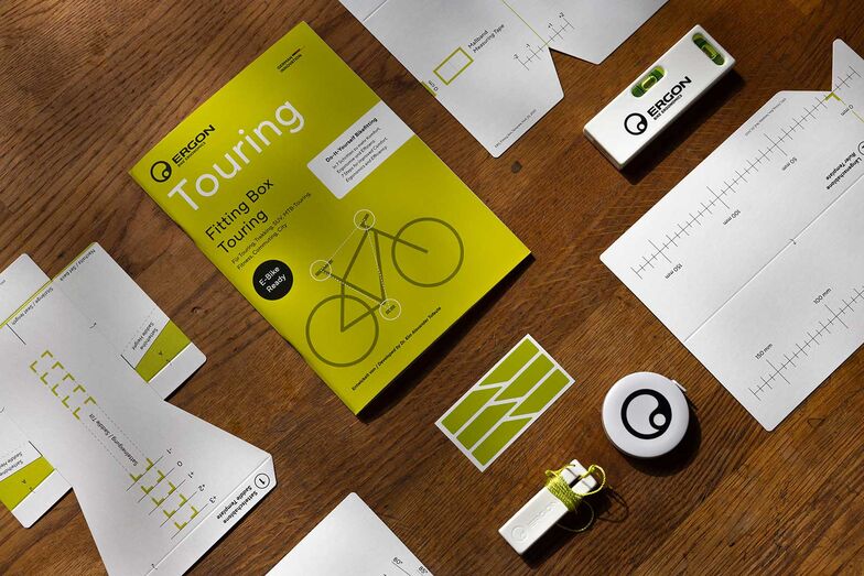 Die Fitting-Box von Ergon enthält alles, was man zur optimalen Einstellung des Bikes braucht. Foto: Ergon.