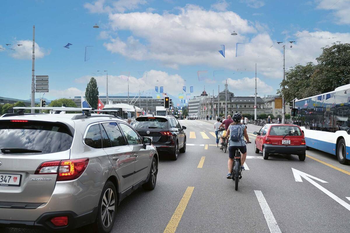 Die Seebrücke hat zwar Velospuren, trotzdem ist es eng und gefährlich für Fahrradfahrer und E-Biker.